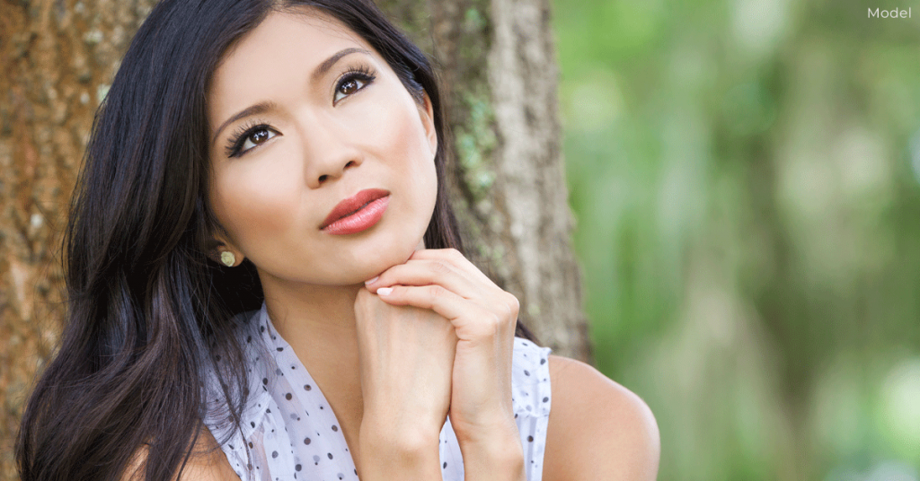 Woman trying to decide what facial contouring option suits her