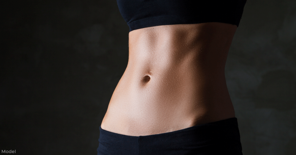 Image of woman's stomach with minimal fat